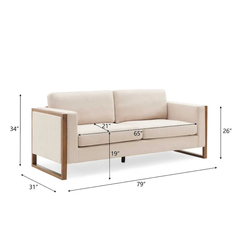 Christopher Knight Home - Lily Modern 79   3-Seater Sofa with Solid Wood Legs