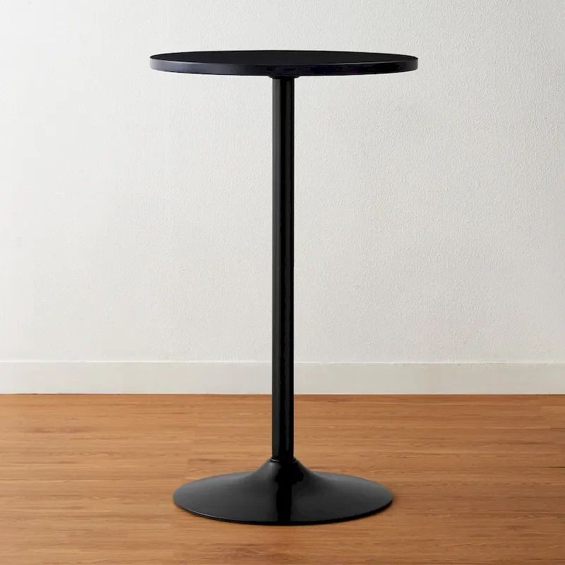 39.5H Modern Bistro Walnut Top Round Pub Bar Table