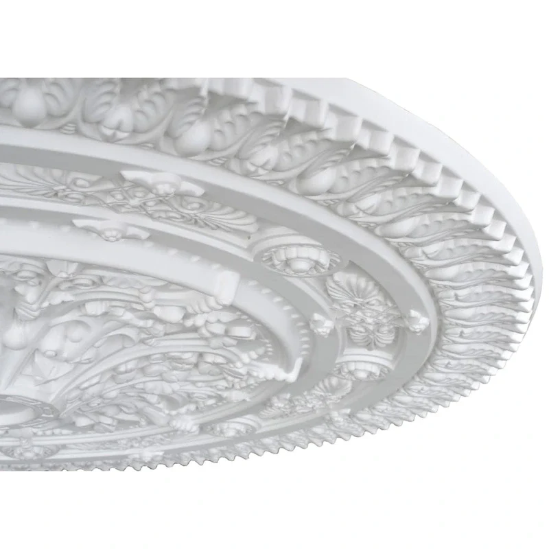 Classic White Round Ceiling Medallion 37 Inch Dia