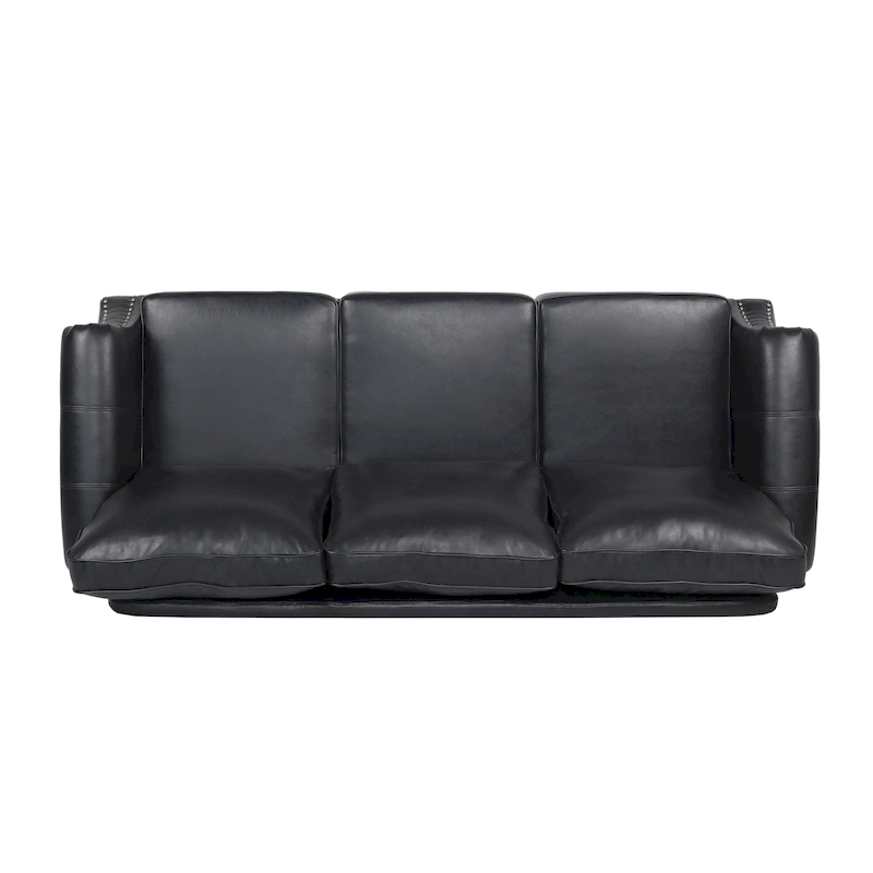 Dowd Faux Leather 3 Seater Sofa with Nailhead Trim by Christopher Knight Home