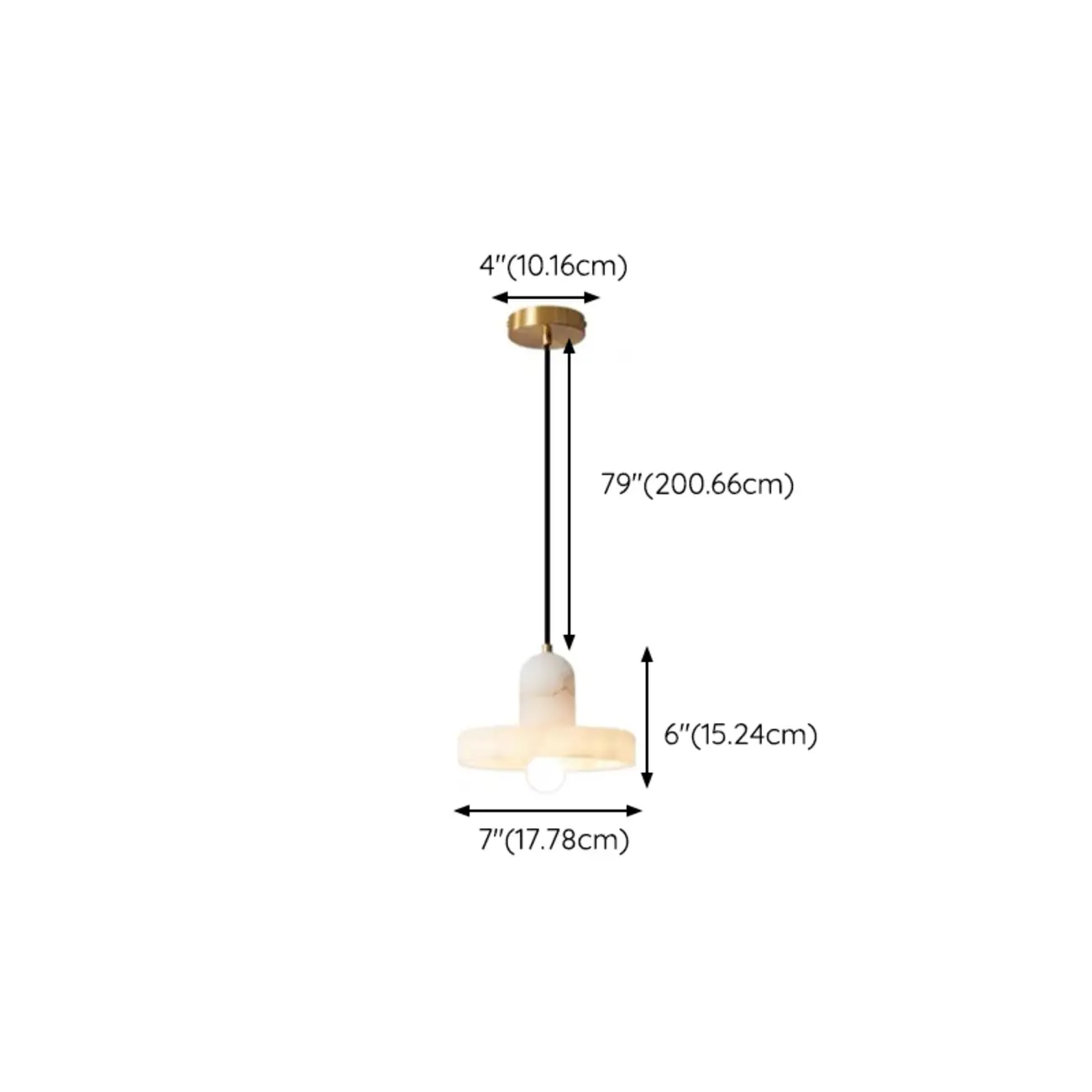 Modern Cylinder White Stone Hanging Pendant Light