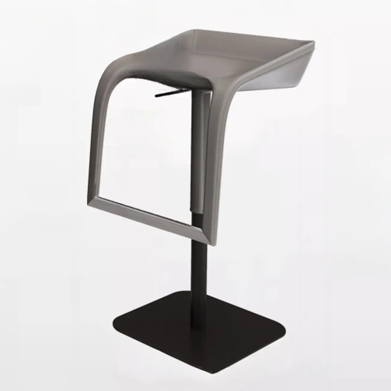 Modern Rectangle Backless Leather Adjustable Swivel Bar Stools