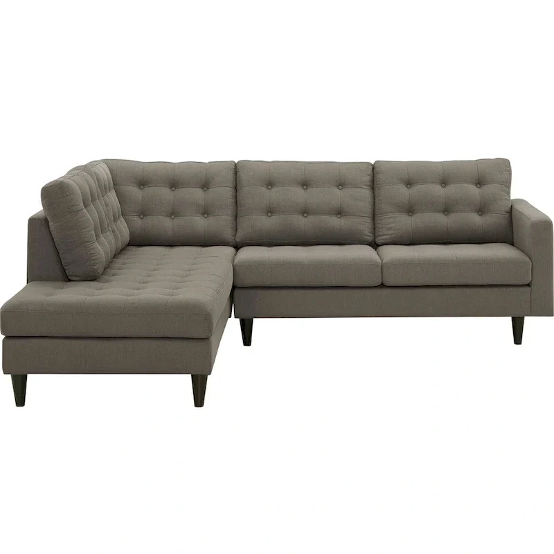 2 Piece Upholstered Fabric Left Facing Bumper Sectional