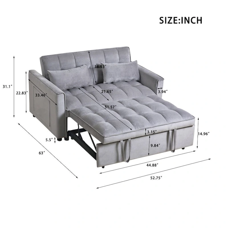 Convertible Sleeper Sofa Bed, Modern Pull Out Couch Bed