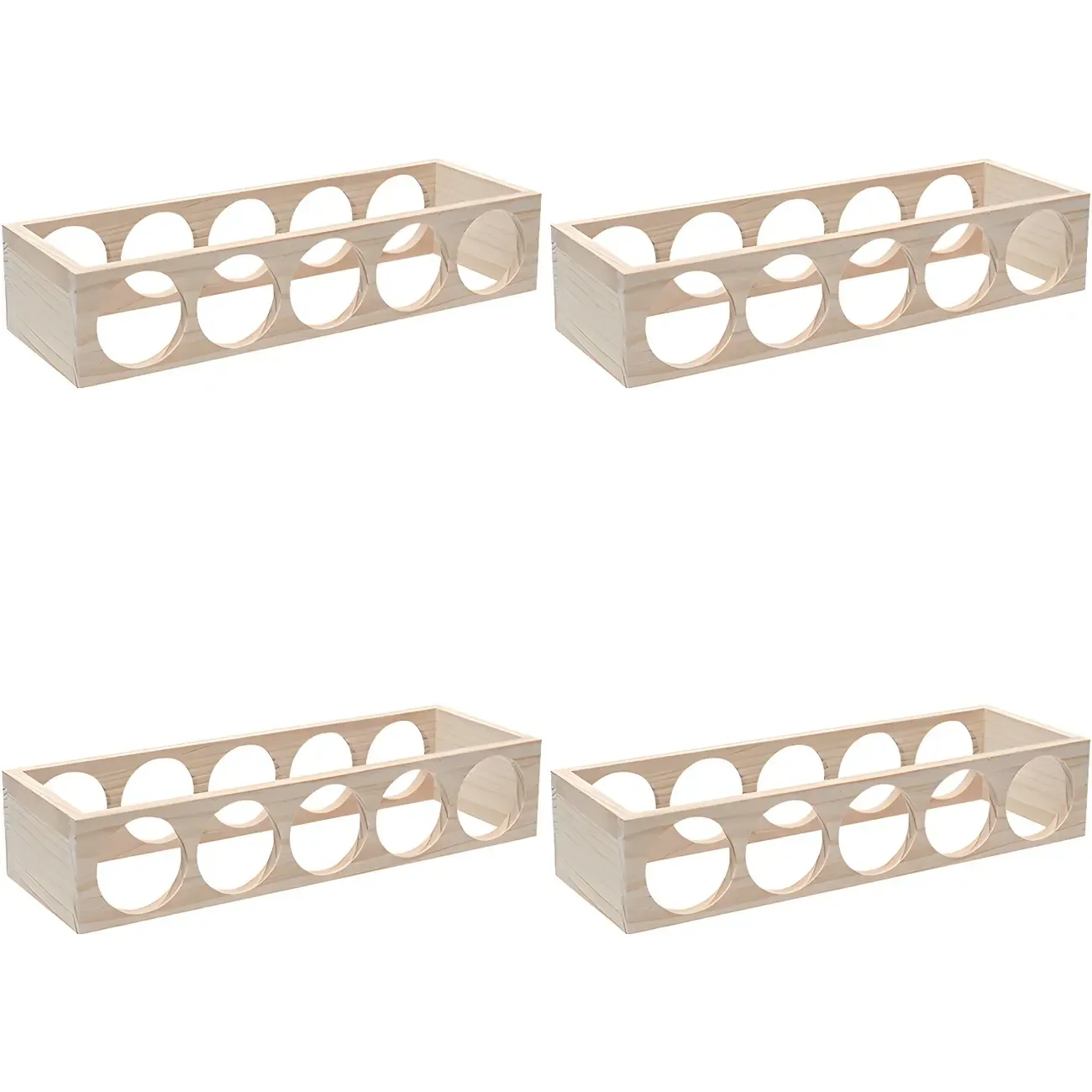 Natural Wooden Stackable Wine Rack Tabletop Wine Holder