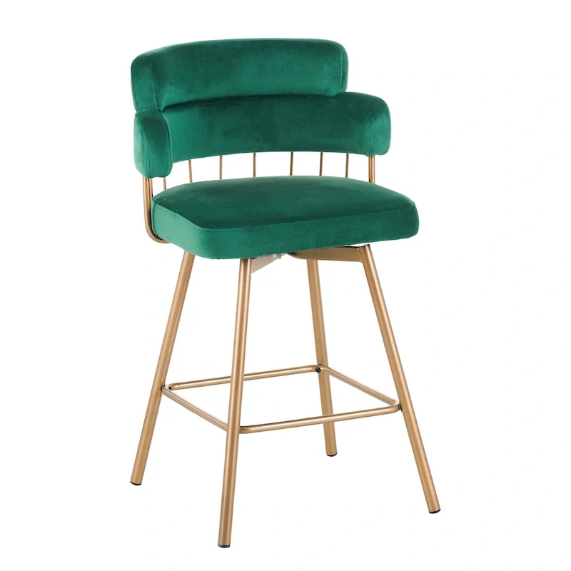 Christopher Knight Home Bremen 180Swivel 26 Velvet Counter Stools with Metal Legs (Set of 2)