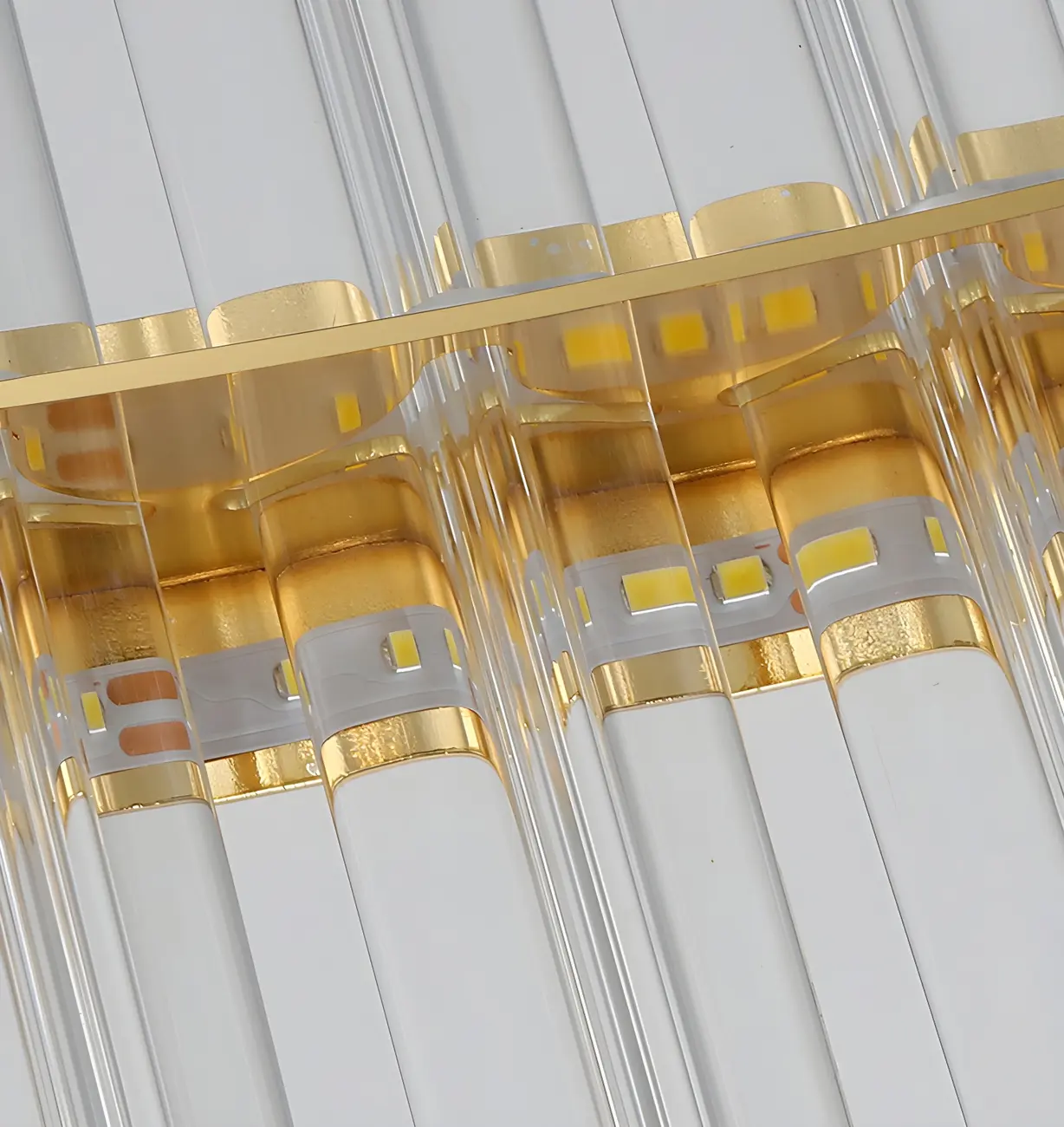 Modern Brass Round Crystal Island Chandelier