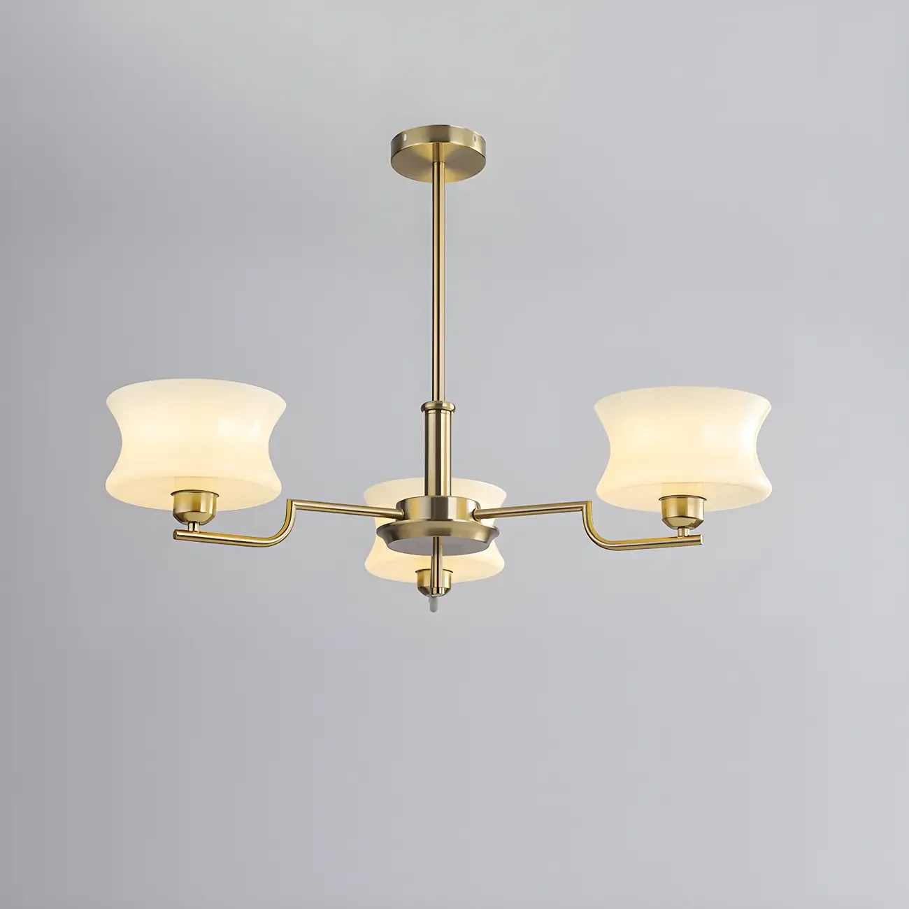 Modern Elegant 3-5 Lights Beige Glass Large Chandelier