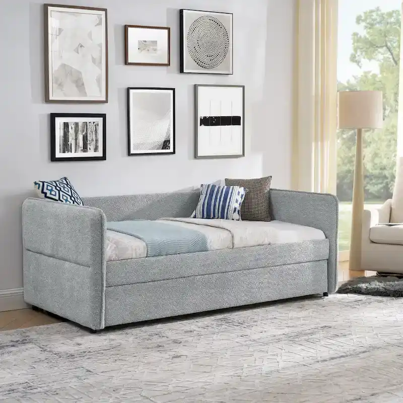 Twin Boucle Daybed with Trundle