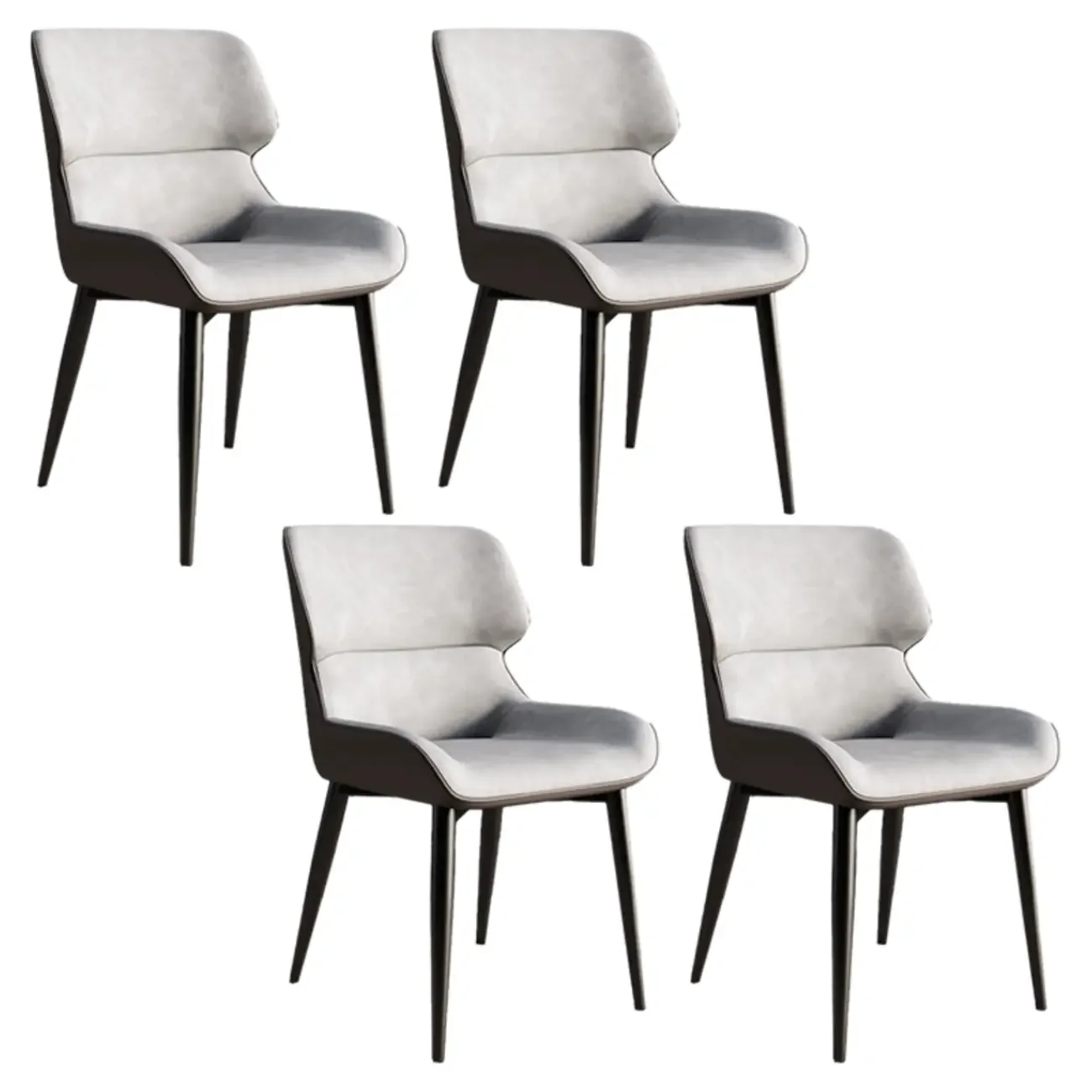 Leather Low Solid Back Armless Dining Side Chair