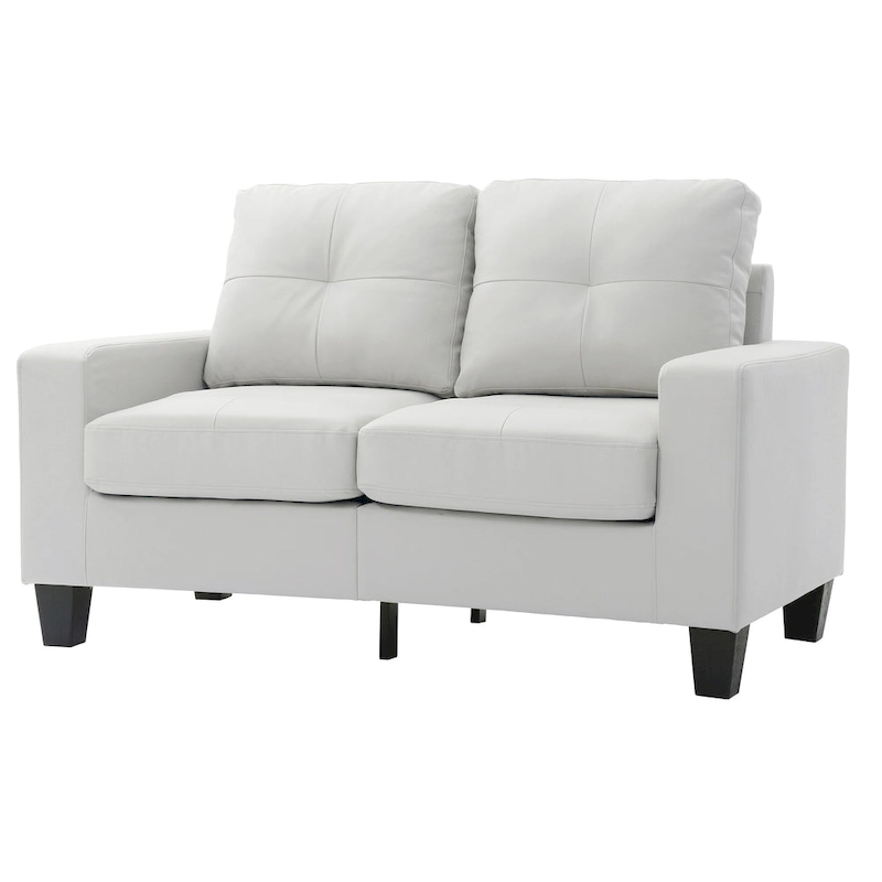 Newbury 58 in. W Flared Arm Faux Leather Straight Sofa - 32 L x 58 W x 36 H