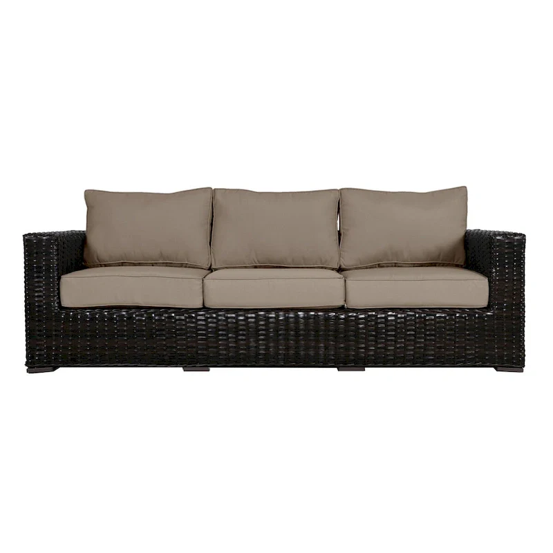 Teva Furniture Santa Monica Espresso Brown Frame Sofa with Cushions