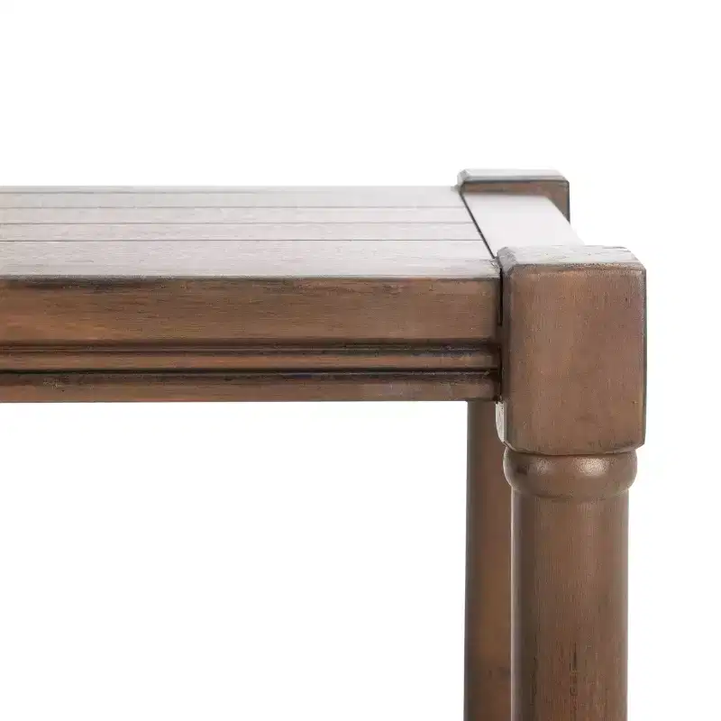 Console Table with Open Shelf – Brown / Distressed White