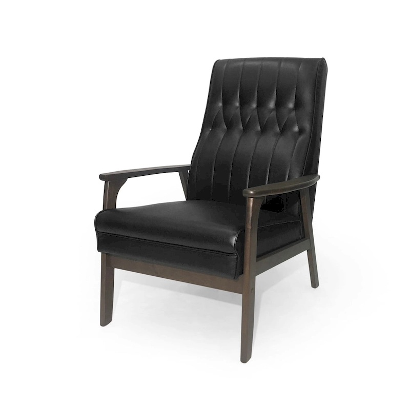 25.75  High Back Faux Leather Accent Chair