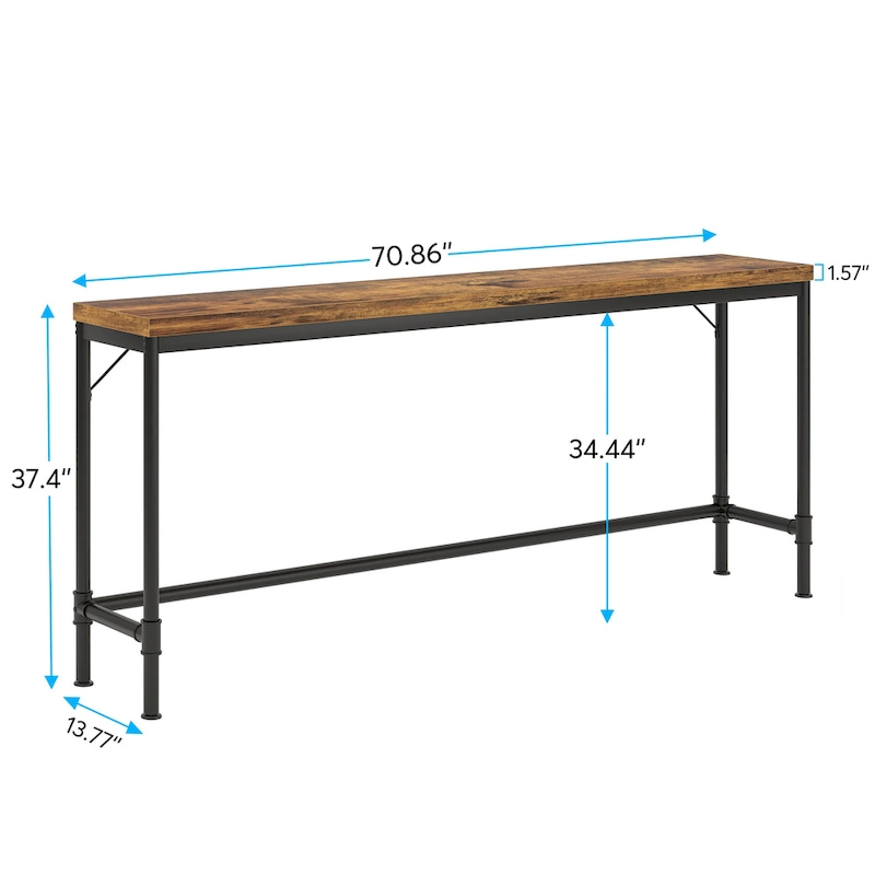 71-Inch Long Narrow Console Table, 37.4 Inches Height Bar Table