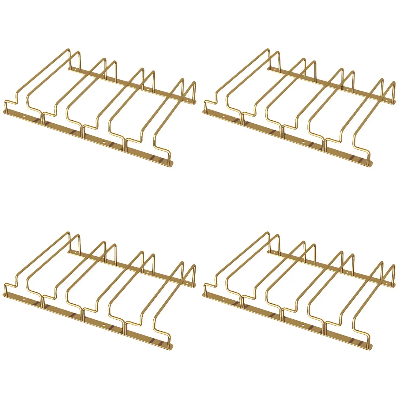 Gold Rectangular Hanging Metal Wine Glass Rack