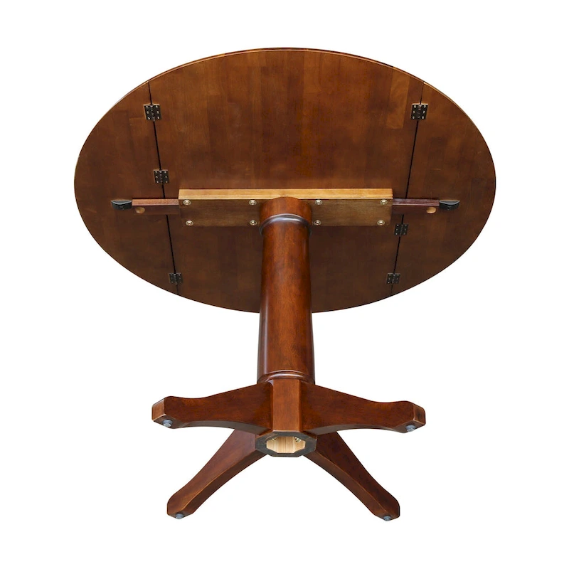 42 Round Dual Drop Leaf Table - Espresso