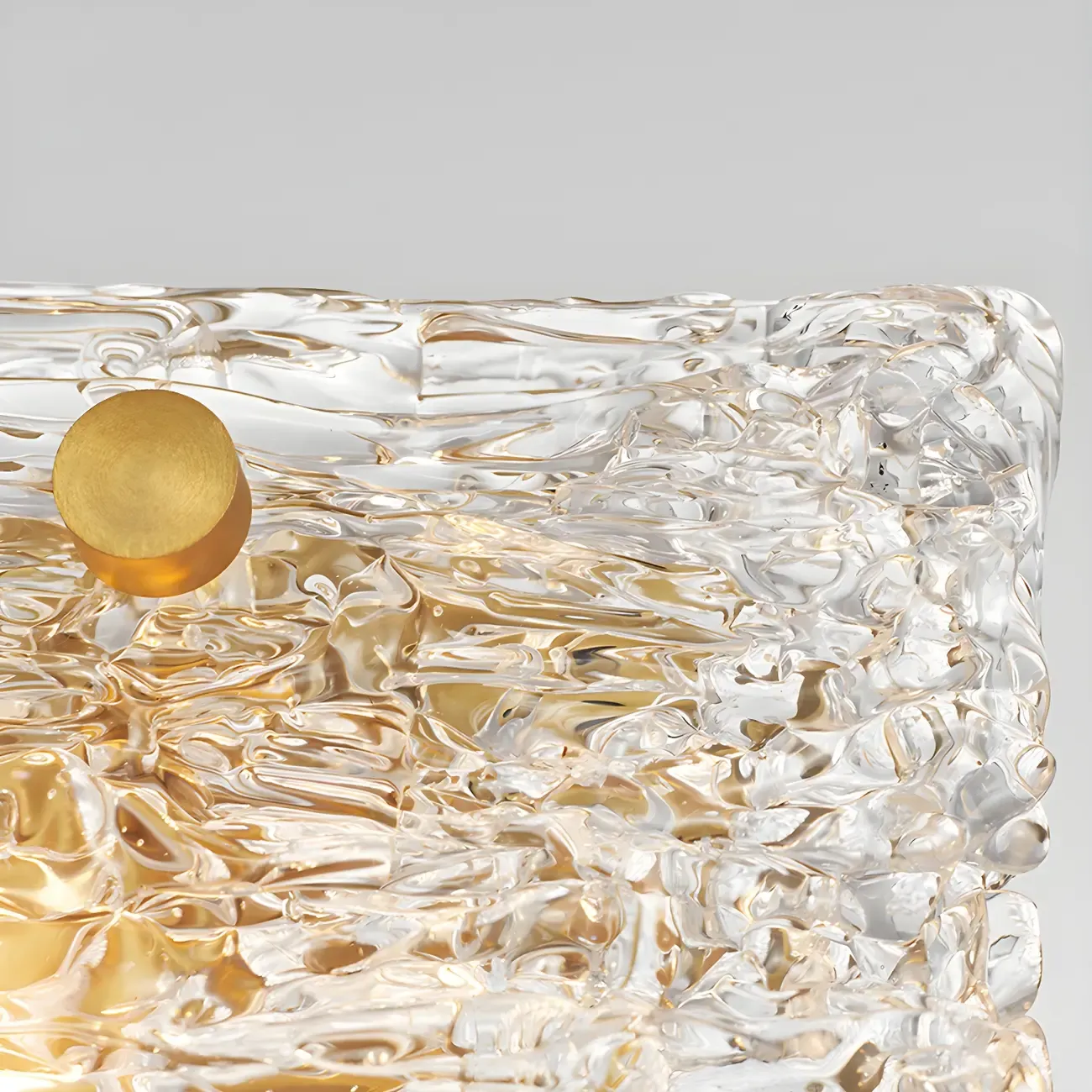 Rectangle Large Gold Glass Island Pendant Light