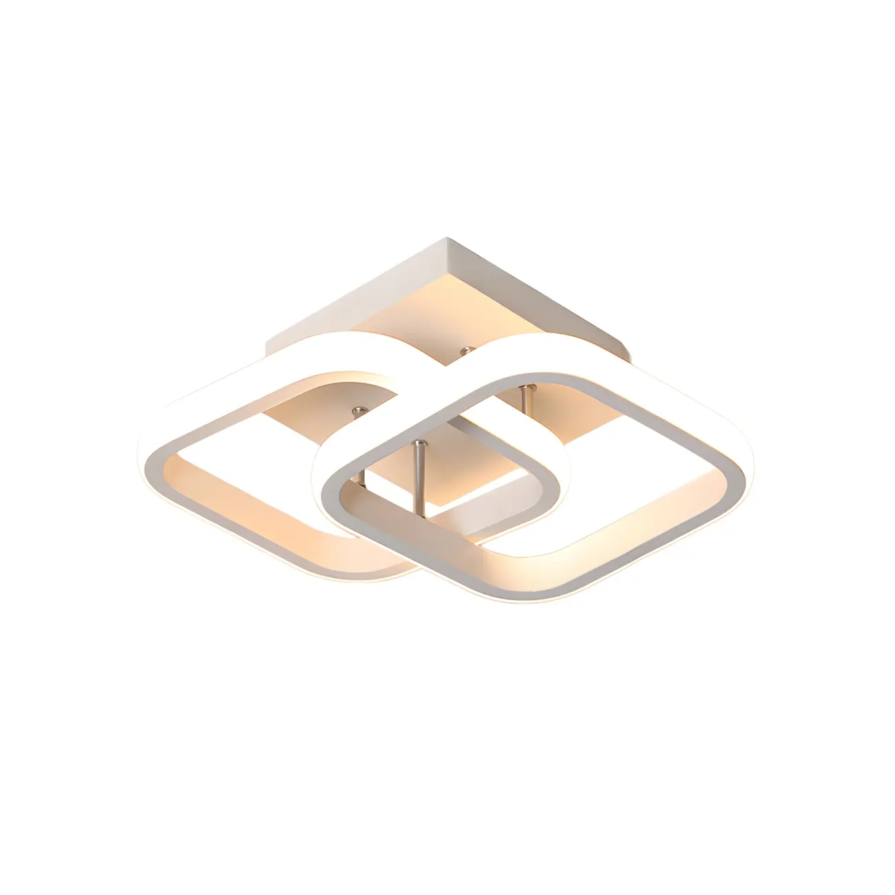 Black Geometric Metal LED Semi Flush Mount Ceiling Light