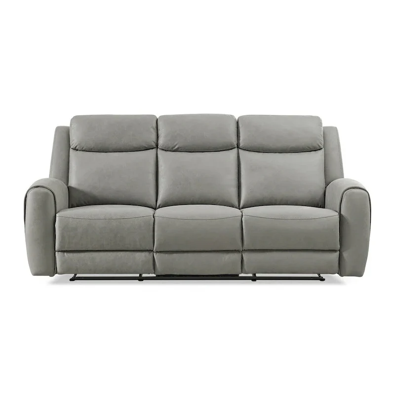 Roundhill Furniture Wesley Transitional Manual Reclining Sofa, Gray