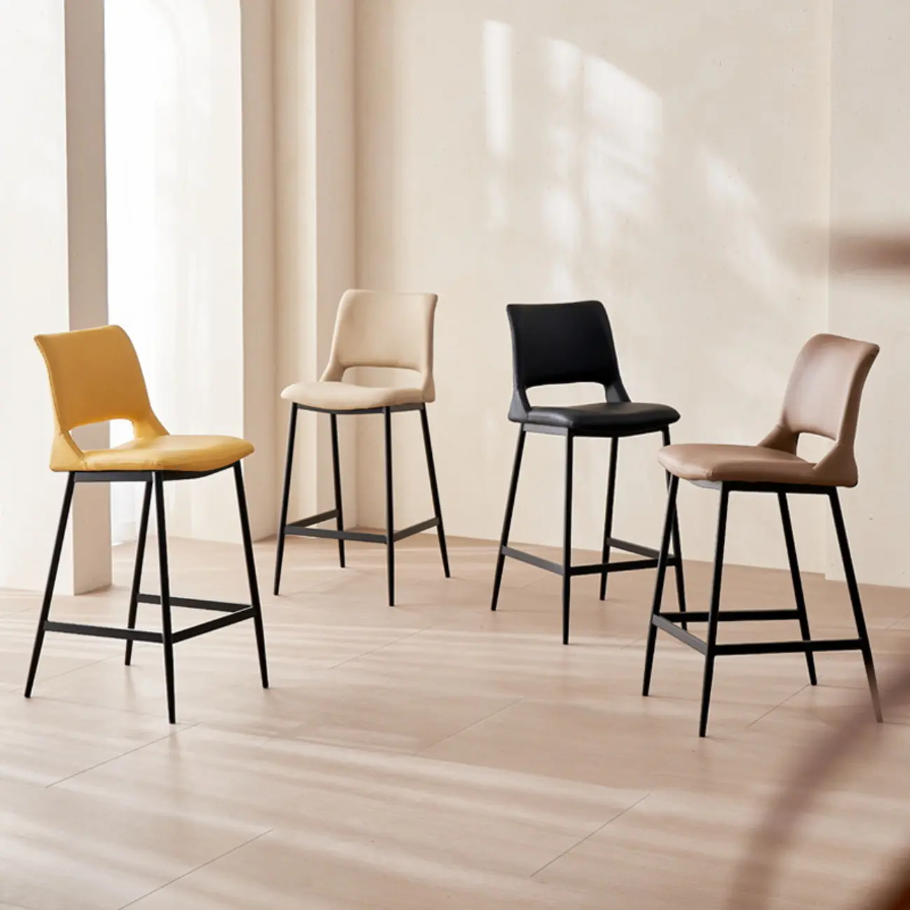 Counter Adjustable Leather Modern Bar Stools