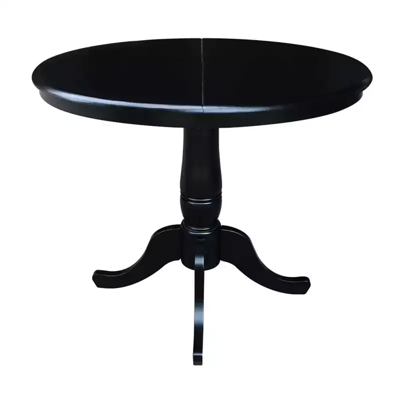 36 Round Top Pedestal Dining Table with 12 Drop Leaf - International Concepts