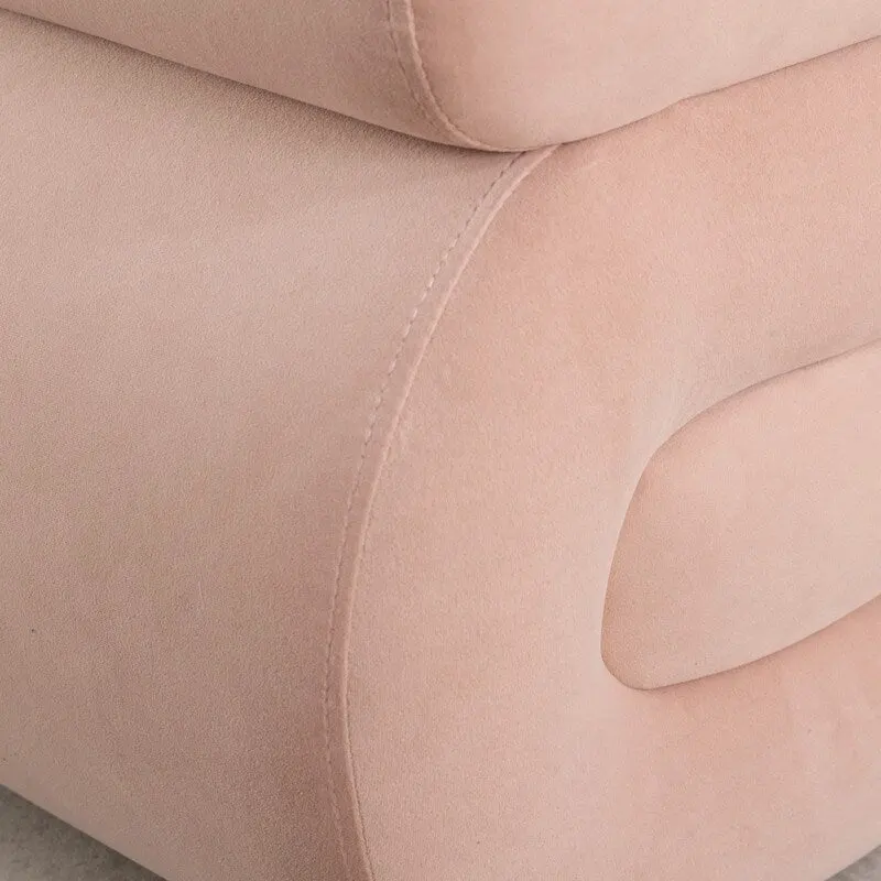 Velvet Fabric S-shape Ottoman Makeup Stool Footstool