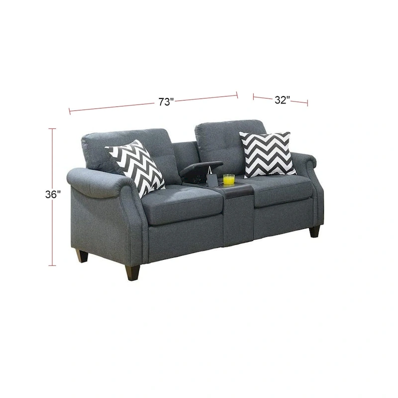 2 Piece Sofa Set With Accent Pillows