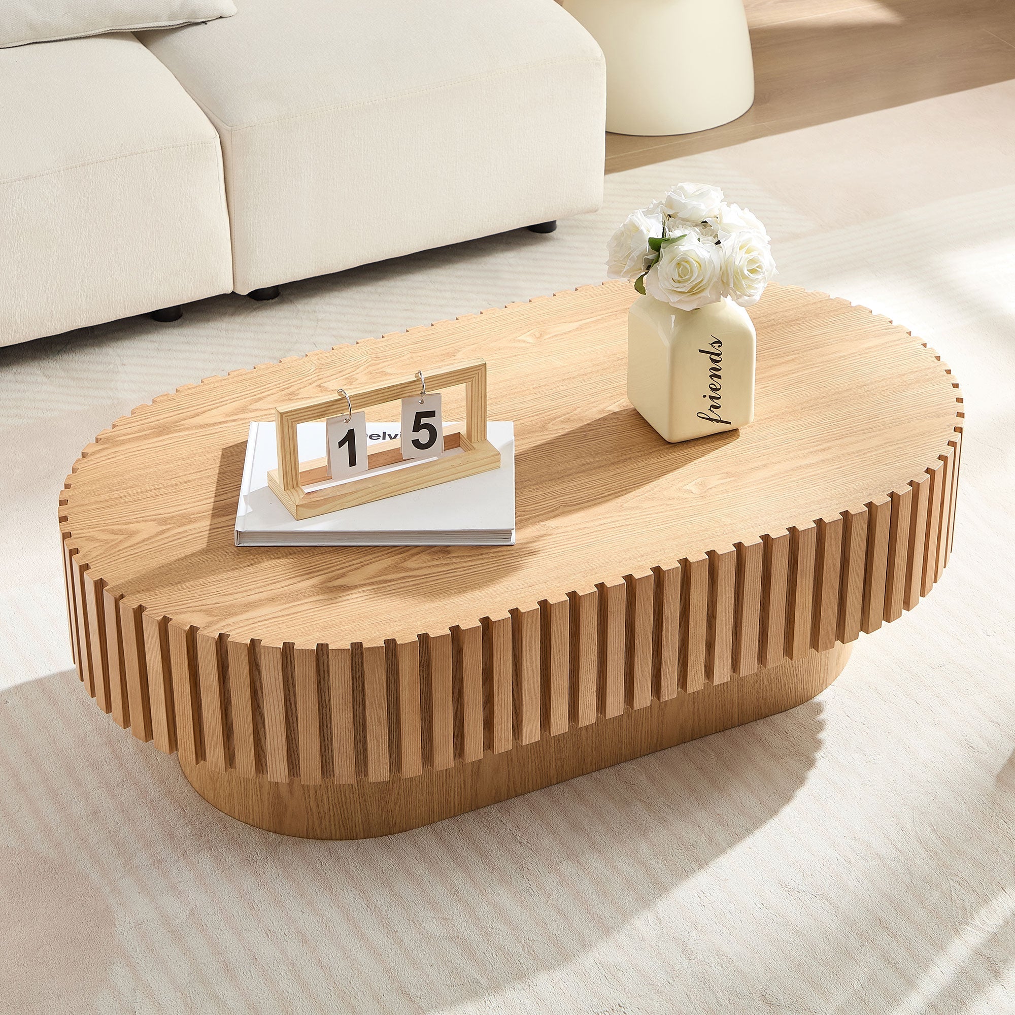 Walker Edison | Reeded Modern Handcraft Coffee Table