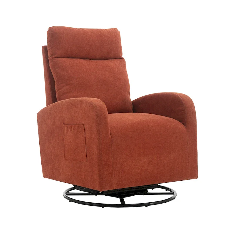 Upholstered Swivel Glider Rocking Chair