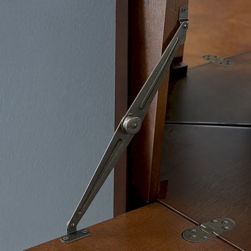 Dark Tobacco Geometric Corner Bar Cabinet