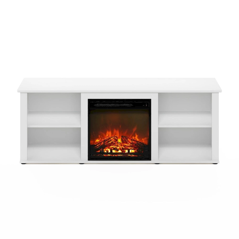 Furinno Classic 60 Inch TV Stand with Fireplace