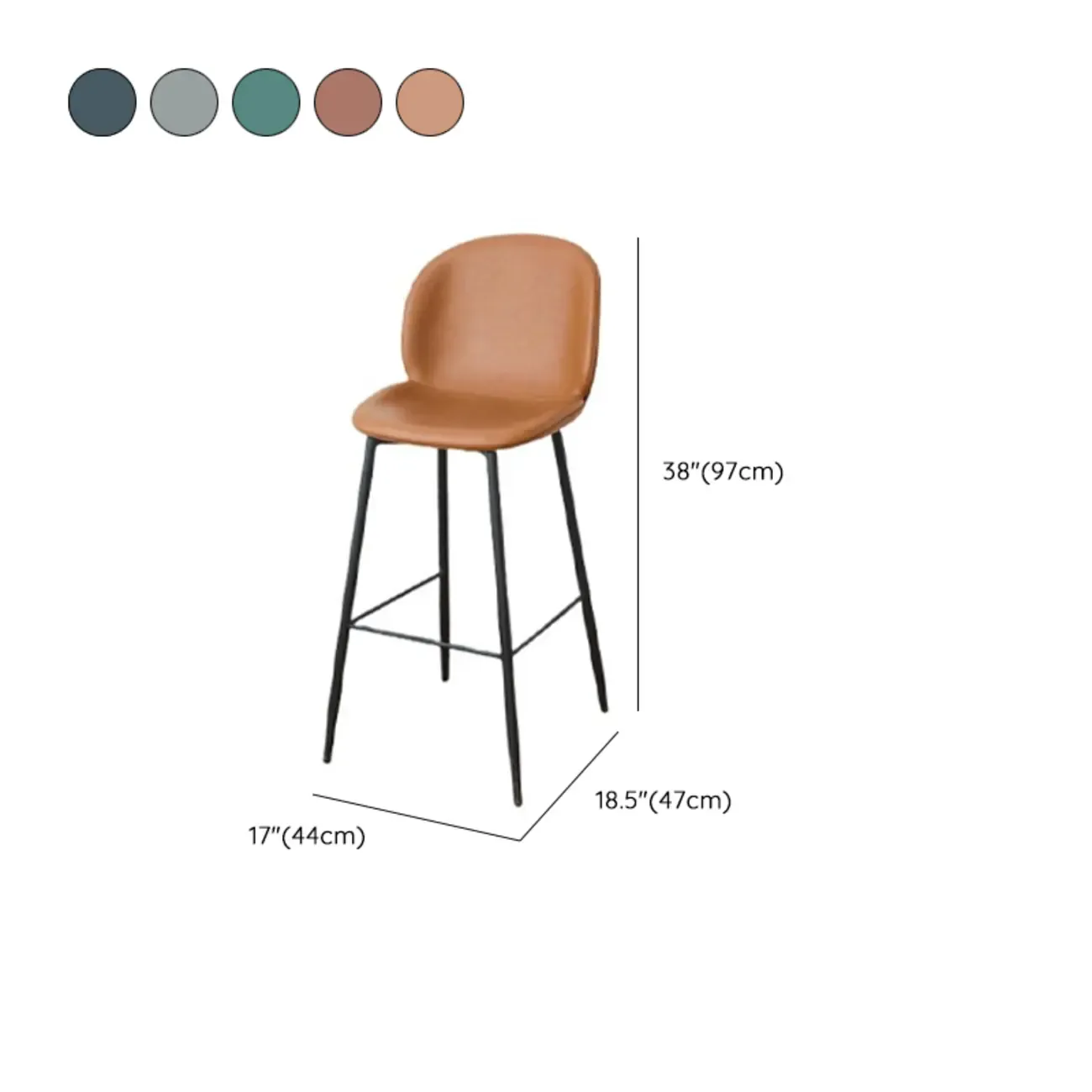 Mid-century Modern Bucket Upholstered Bar Stools