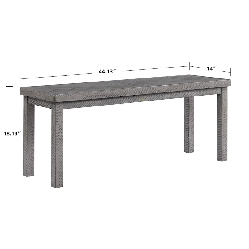 Chevron Pattern 44 Length Wooden Entryway Dining Bench