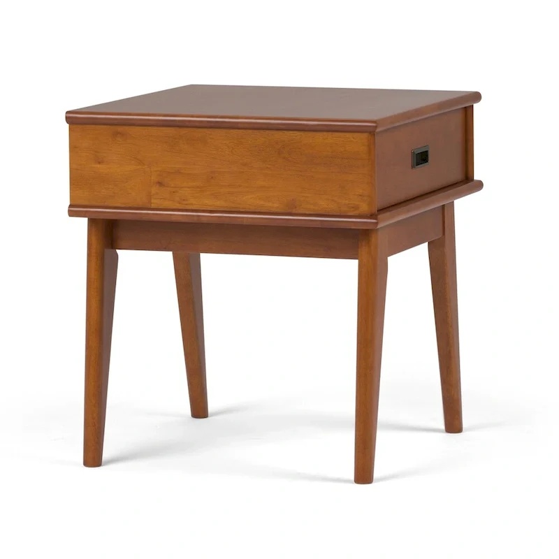 WYNDENHALL Tierney SOLID HARDWOOD 22 inch Wide Rectangle Mid Century Modern End Table - 22 W x 20 D x 22 H