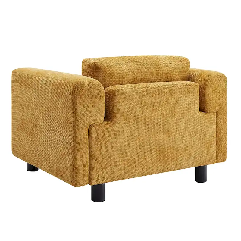 45.5 Woven Velvet Fabric Accent Chair with High-Density Cushion