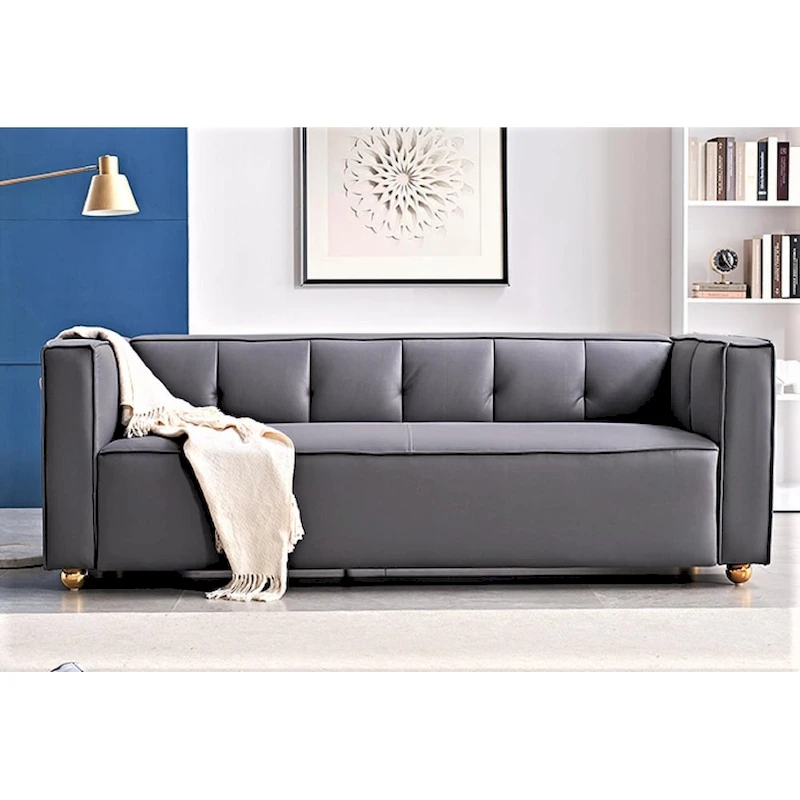 Modern Velvet Track Arm Living Room Sofa