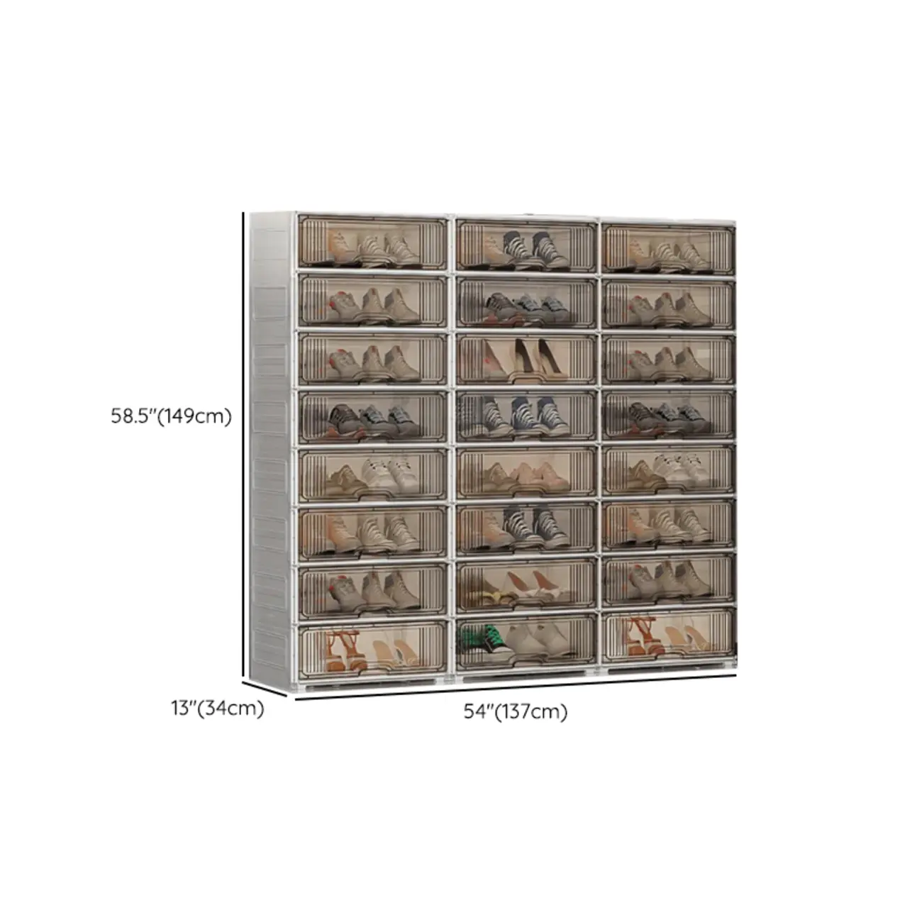 Durable Flip-up Glam Plastic Clear Shoe Boxes Stackable