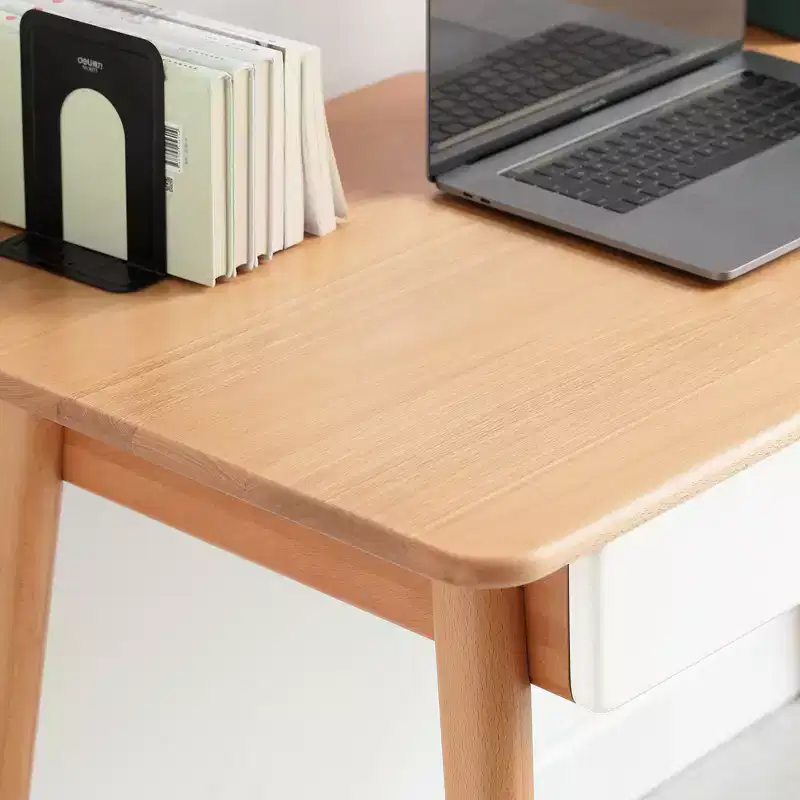 47.24 W Beech Wood Splayed Legs Computer/Writing Desk with 2 Drawers