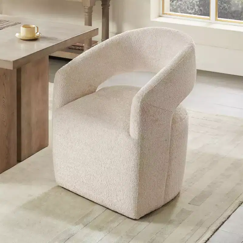 Spruce&Spring Modern Barrel Dining Chair with Caster & Open Back No Assembly Anywhere Chair