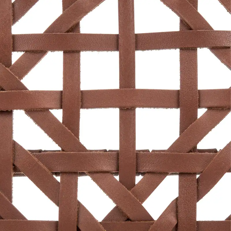 Woven Leather & Solid Wood Accent Chair (Fully Assembled) - 22 W x 20.5 L x 28.5 H