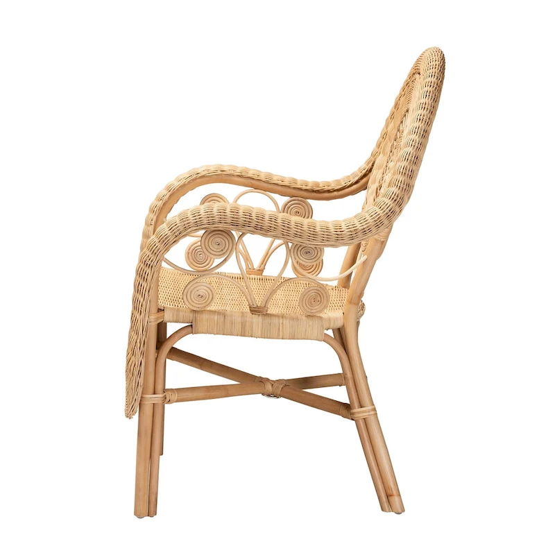 Putri Modern Bohemian Natural Rattan Arm Chair