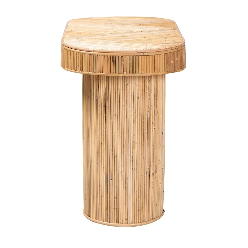 Iryna Modern Bohemian Natural Rattan Console Table