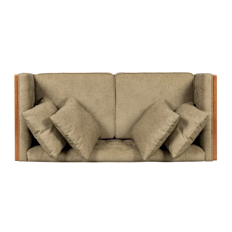 Tufted Loveseat with Accent Pillows