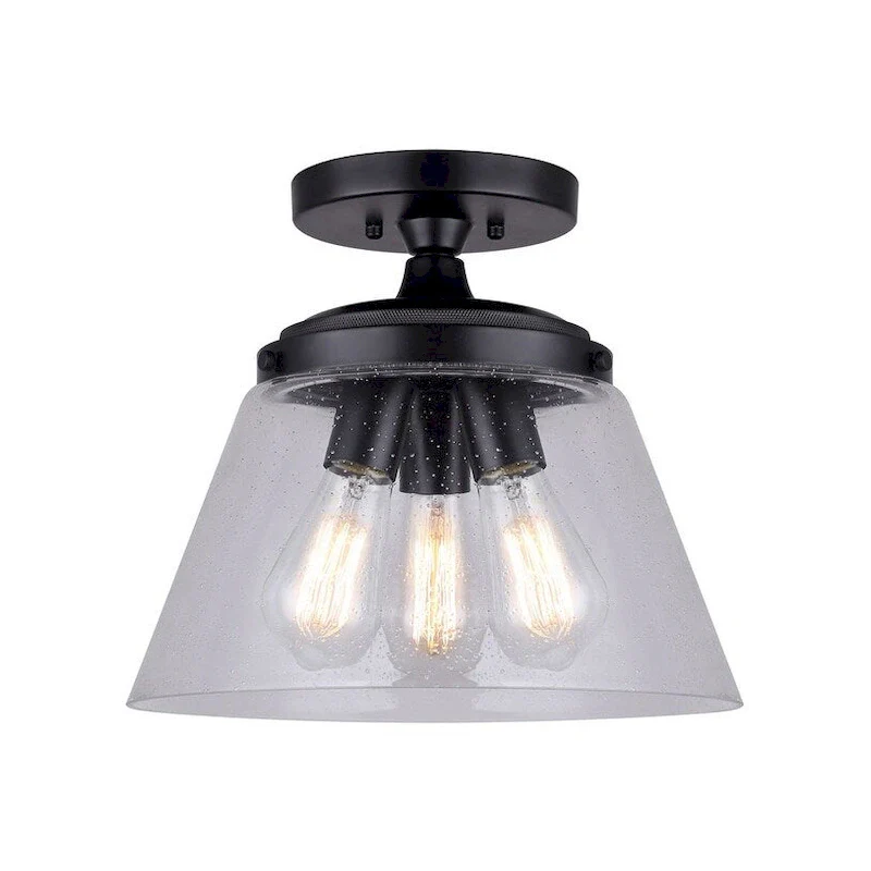 Declan 1 Light Pendant, Black Finish