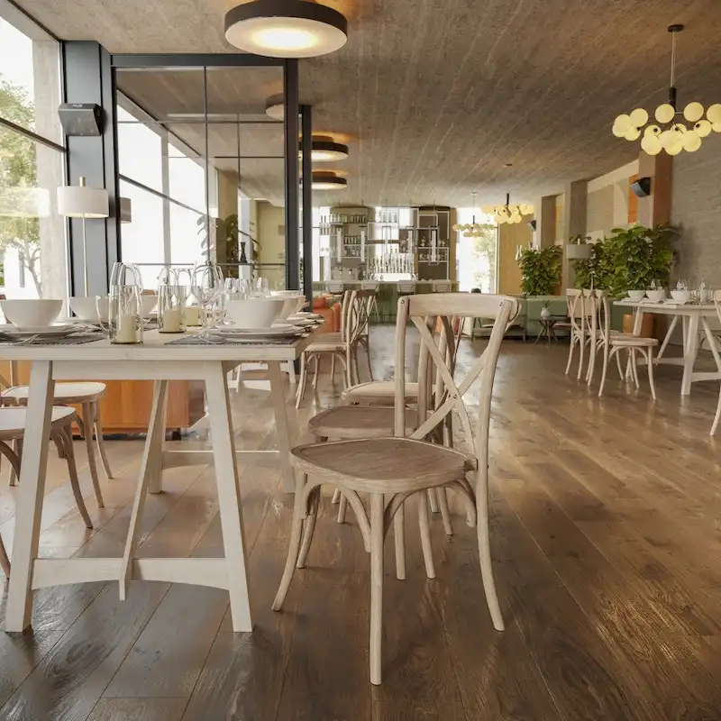 Modern Solid Wood Stacking Cross Back Dining Chairs (Set of 2)