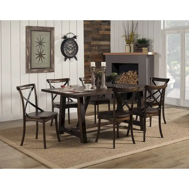 Oak Finish Dining Chairs (Set of 2)