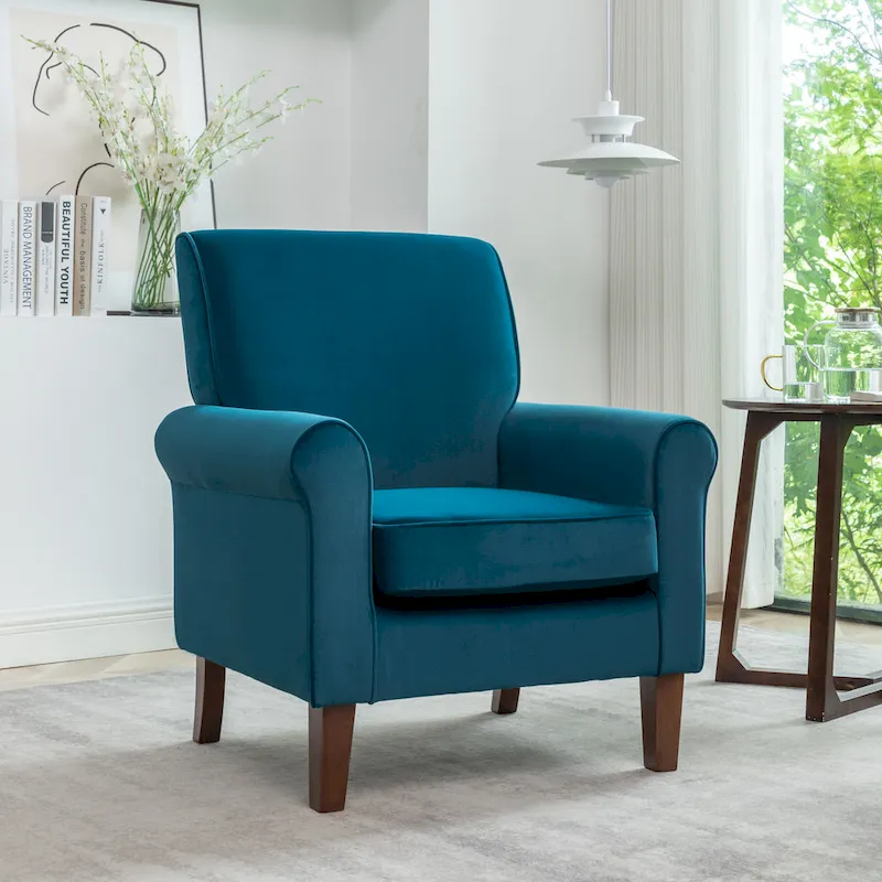 Traditional Rolled Arm Living Room Armchair