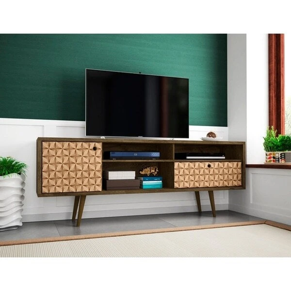 Liberty 70.86 In. Mid Century Modern 4 Shelf TV Stand