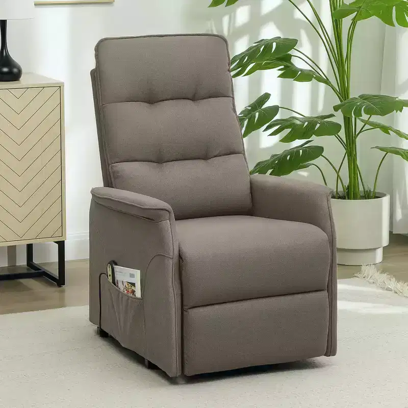 HOMCOM Power Lift Recliner Chair, Electric Reclining Chair with Remote, Side Pockets, Pocket Spring, Tufted Back, Quick Assembly